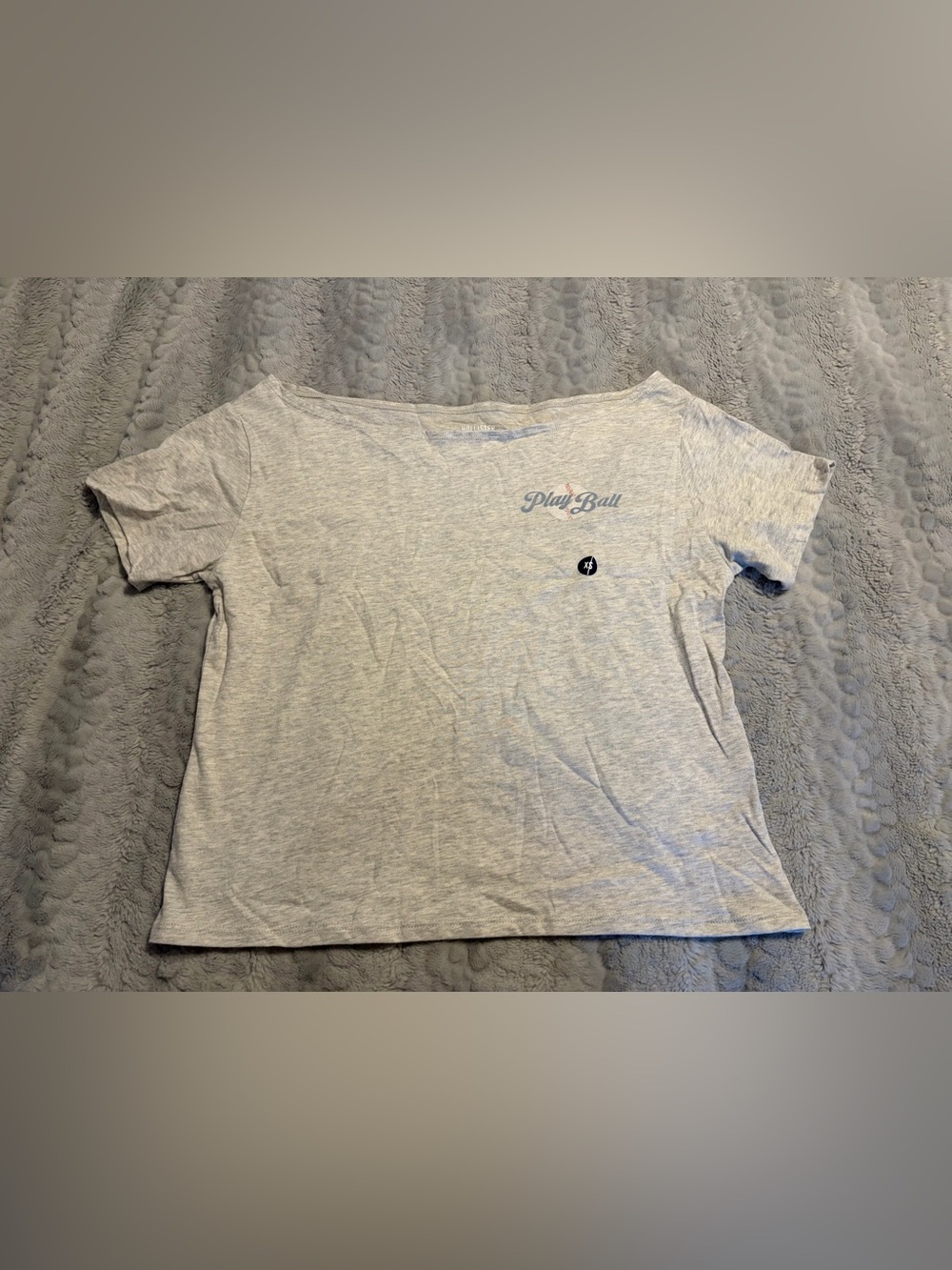 Hollister Light Heather Gray Play Ball Logo Tee